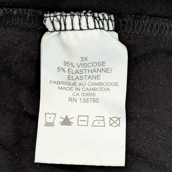 3/$30 GUC Penningtons 3X Black Open Back Viscose Blend Drape Collar Top - Picture 8 of 8